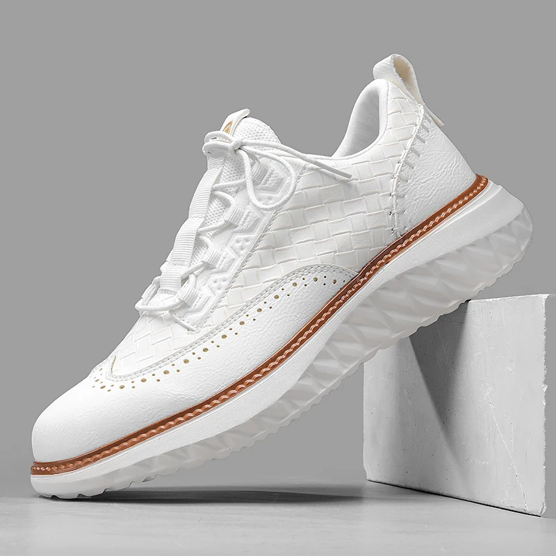 British Style Brogues Mens Leather Casual Shoes Thick Soles 5cm Plus Big Size 50 51 52 Italian Luxury Brand Designers loafers