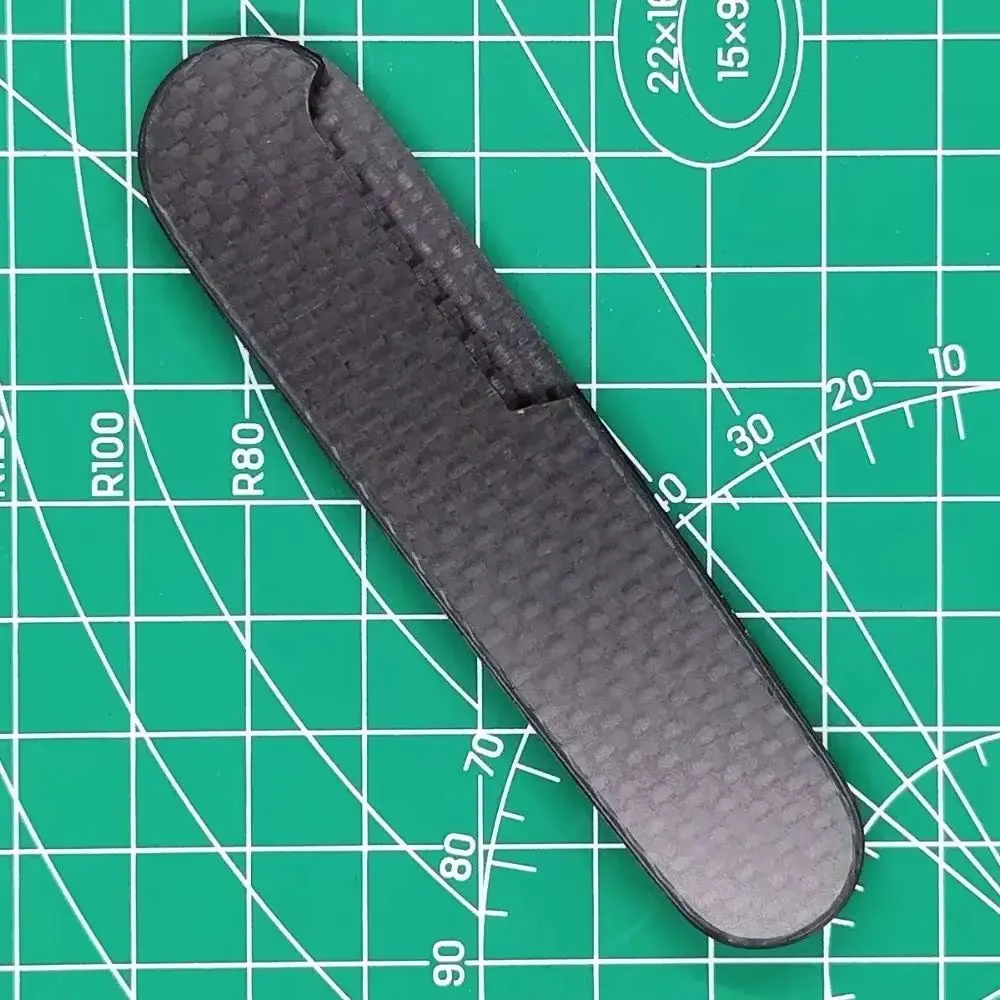 1 Pair Custom Made DIY Carbon Fiber Handle Scales Without Cut-Out for 91mm Victorinox Swiss Army Knife