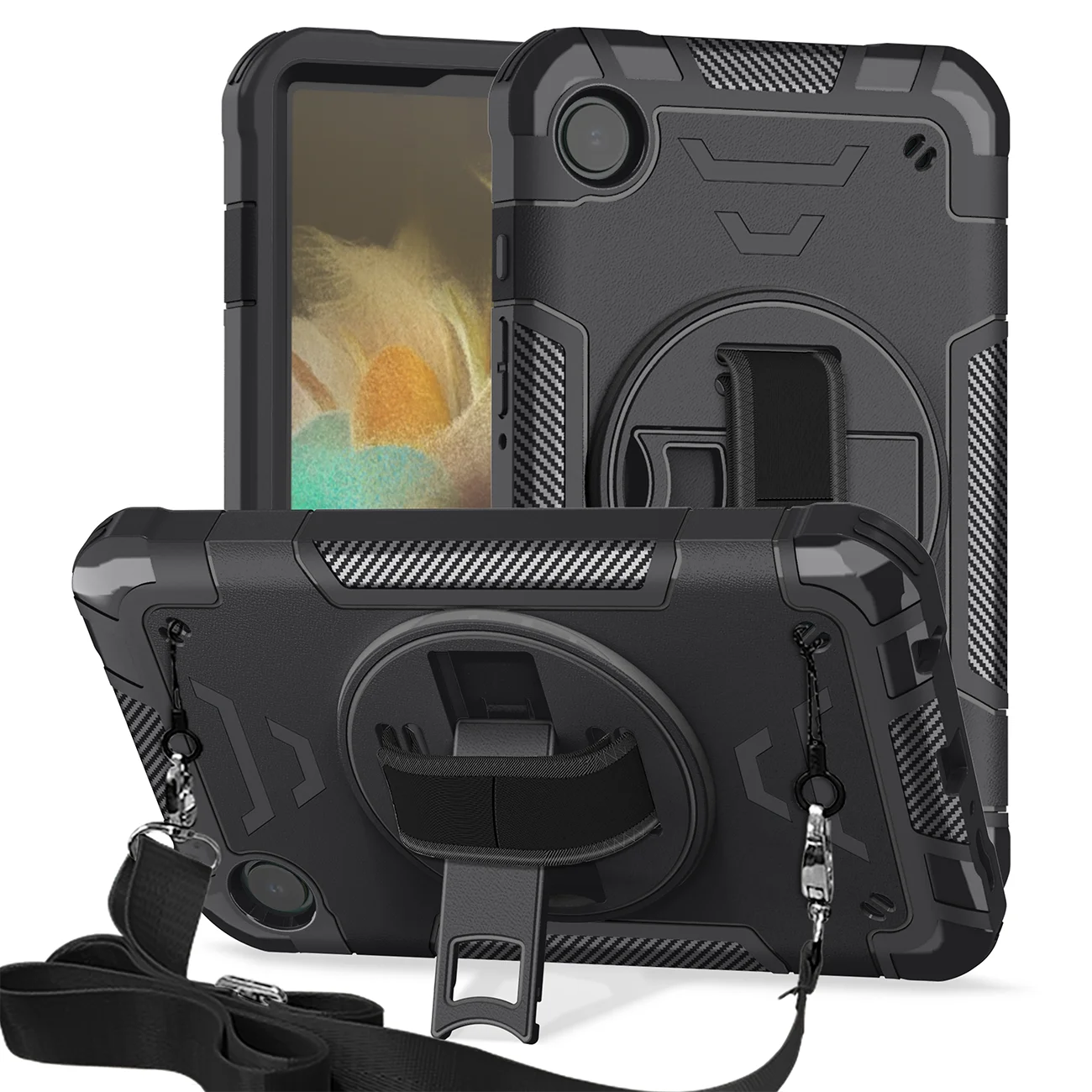 Case for Samsung Galaxy Tab A9 8.7inch SM-X110 X115 X117 Heavy Duty Shockproof Protective Tablet Cover with Stand Shoulder Strap