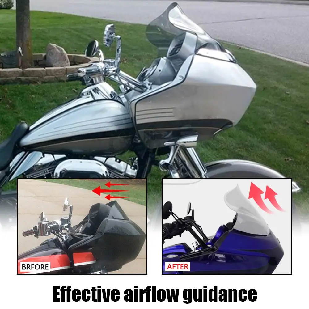 12.5" Front Upper Fairing Windshield Wind Deflector Motorcycle For Harley Road Glide FLTR/I Ultra CVO 98-13 Cowling Windscreen image 6