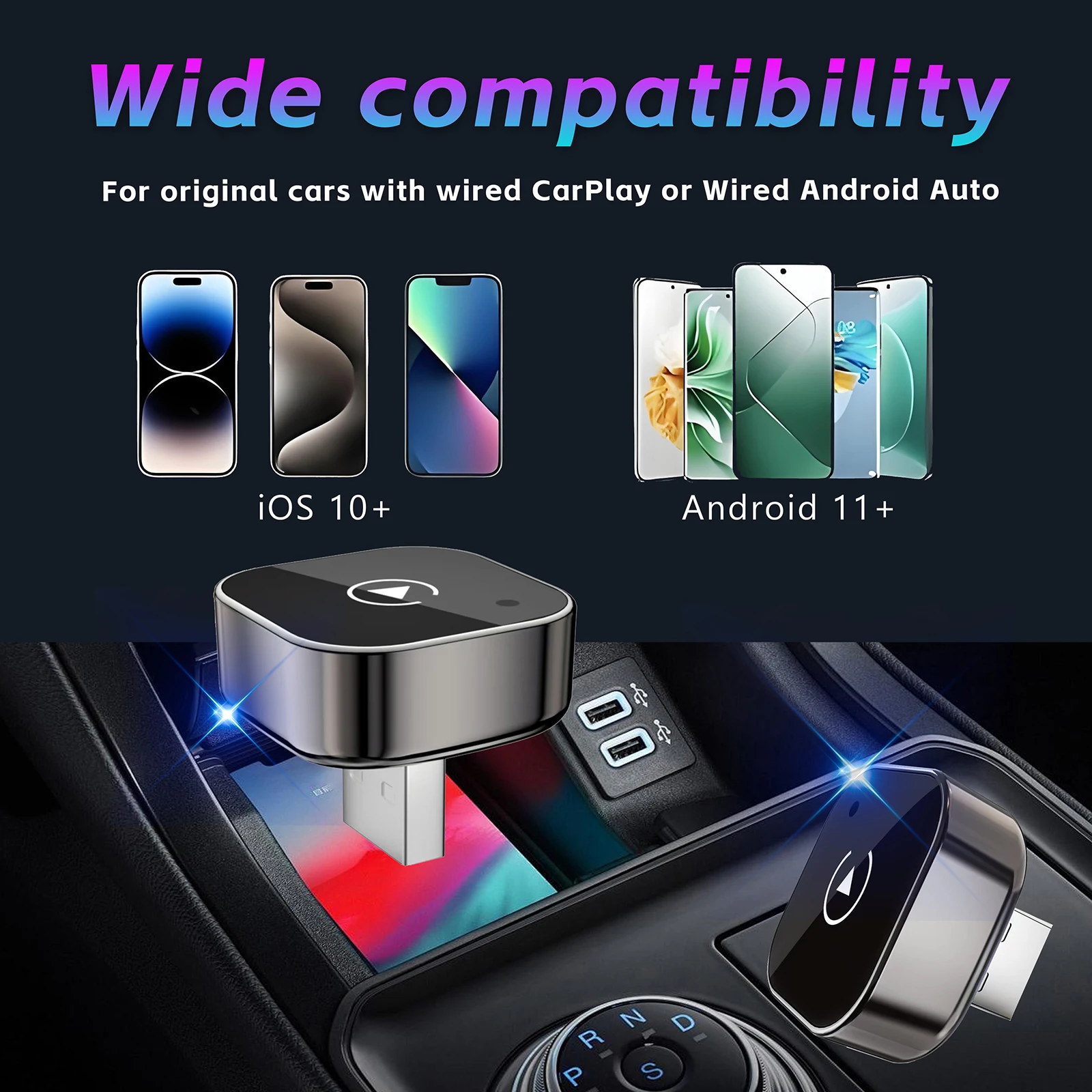 2026 Pionray Upgraded Wireless CarPlay Adapter Stable Transmission No Delay Convert Wired CarPlay to Wireless CarPlay