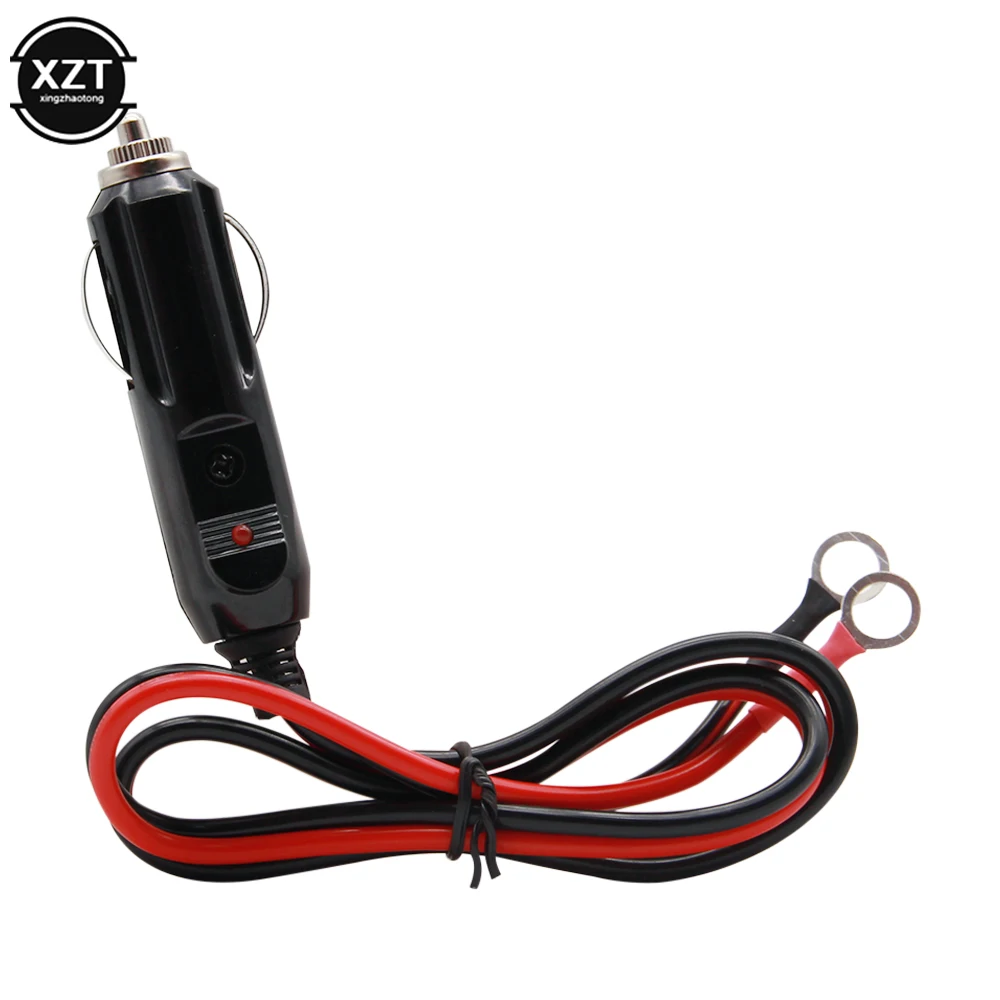 12V / 24V Car Extension Cable for Cigarette Lighter Dustproof Waterproof Car Battery Terminal Alligator Clip Socket Adapter 60cm