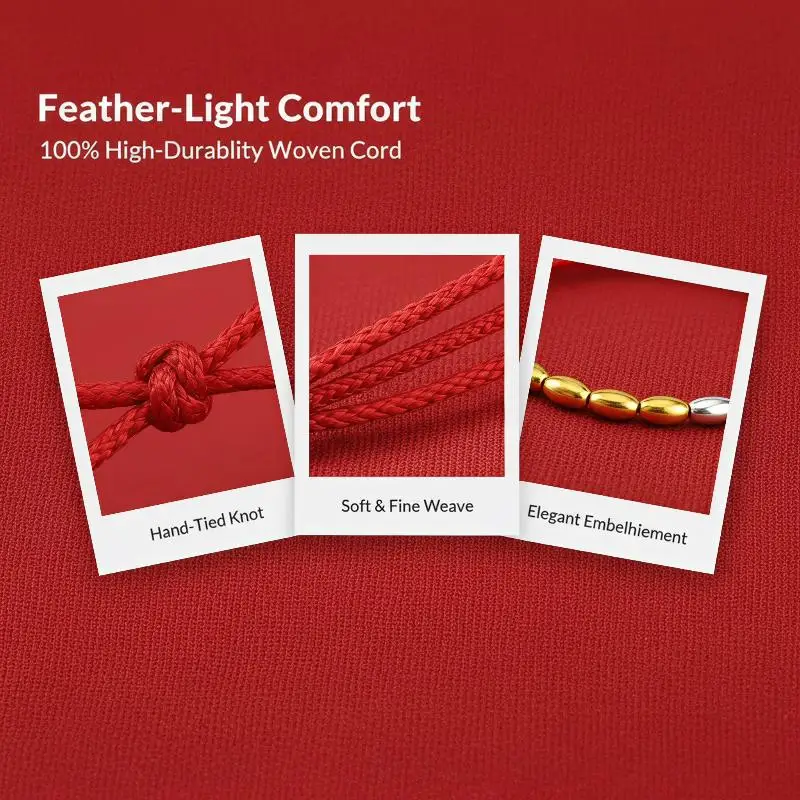 Lucky Rice Beads Gold Bracelet Handmade Adjustable Red Rope Bracelet Lucky Charm Jewelry For Year Of The Horse Lucky Gifts
