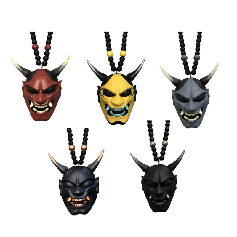 Japanese Samurai Car Hanging Ornaments Resin Samurai Assassin Demon Mask Auto Interior Rearview Mirror Decorations Car-styling