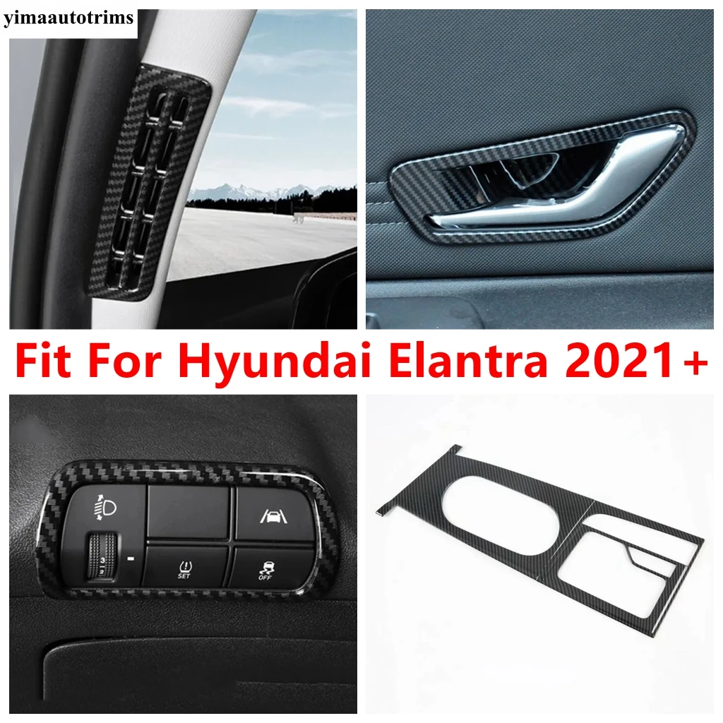 

Pillar A Air Vent / Head Lamp Button / Handle Bowl / Gear Shift Water Cup Cover Trim Accessories For Hyundai Elantra 2021 - 2023