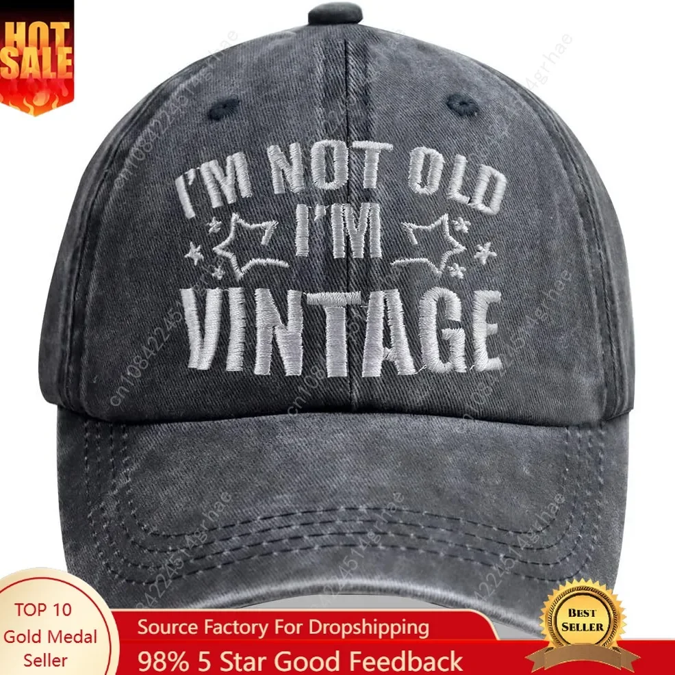 

I'm Not Old I'm Vintage Hat, Retirement Party Decorations, Adjustable Embroidered Baseball Cap for Retirees Women Men