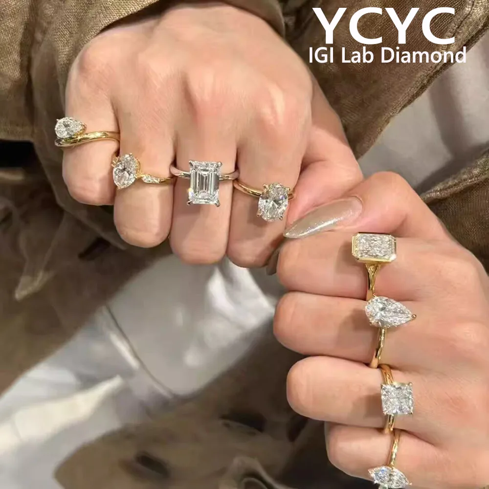 

Factory real gold and IGI Lab grown diamond Customized luxury ring