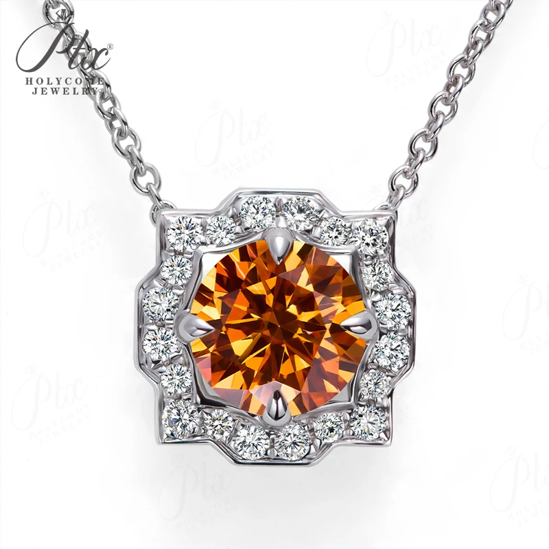 

Ожерелье с подвеской в виде камня для рождения, выращенный в лаборатории муассанит, стерлинговое серебро 925, свадебные эстетические аксессуары на шею, классические ювелирные изделия для любви