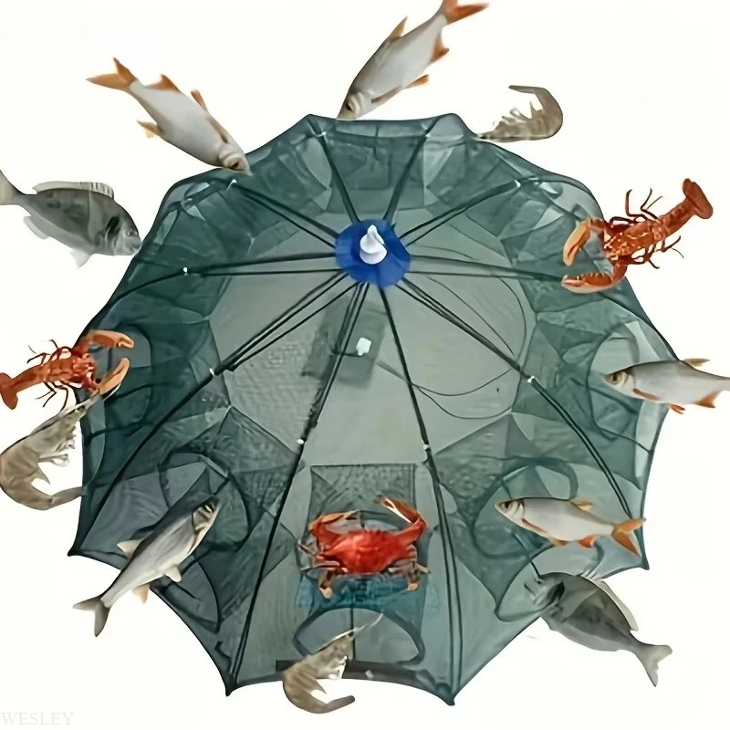 Folded Portable 6/8/16/20 Hole Automatic Fishing Shrimp Trap Fishing Net Fish Shrimp Minnow Crab Baits Cast Mesh Trap Nets Tool