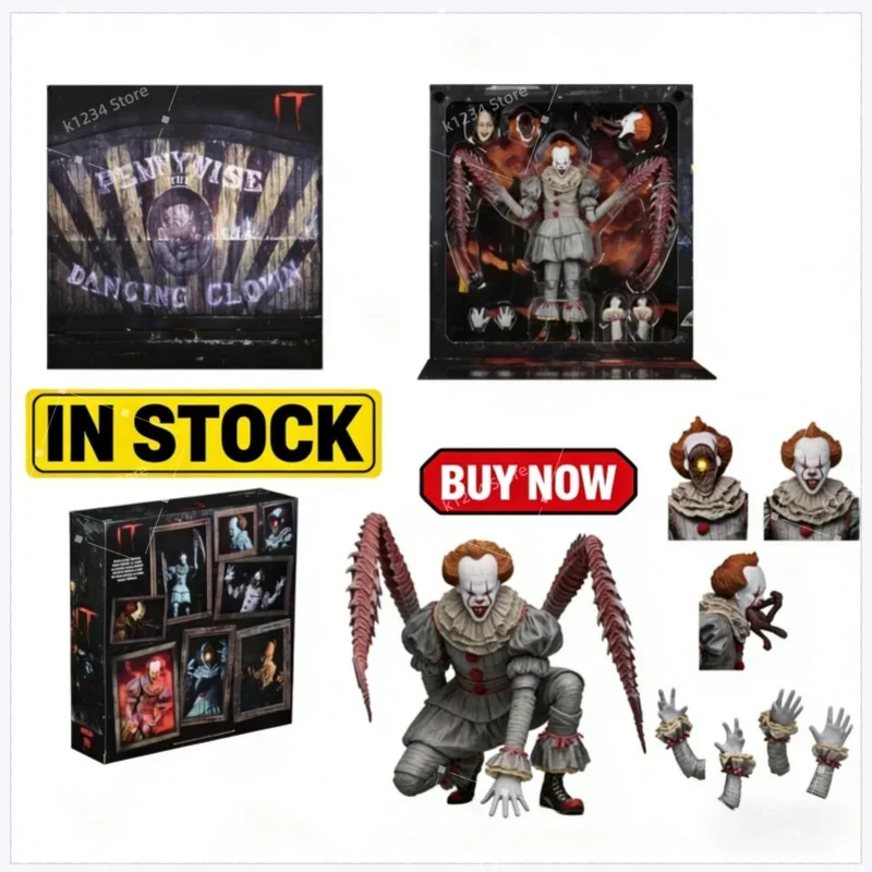 

В наличии: Коллекционная фигурка NECA Пеннивайз/Джокер, игрушка в стиле хоррор, подарок на Хэллоуин, Рождество, день рождения для фанатов
