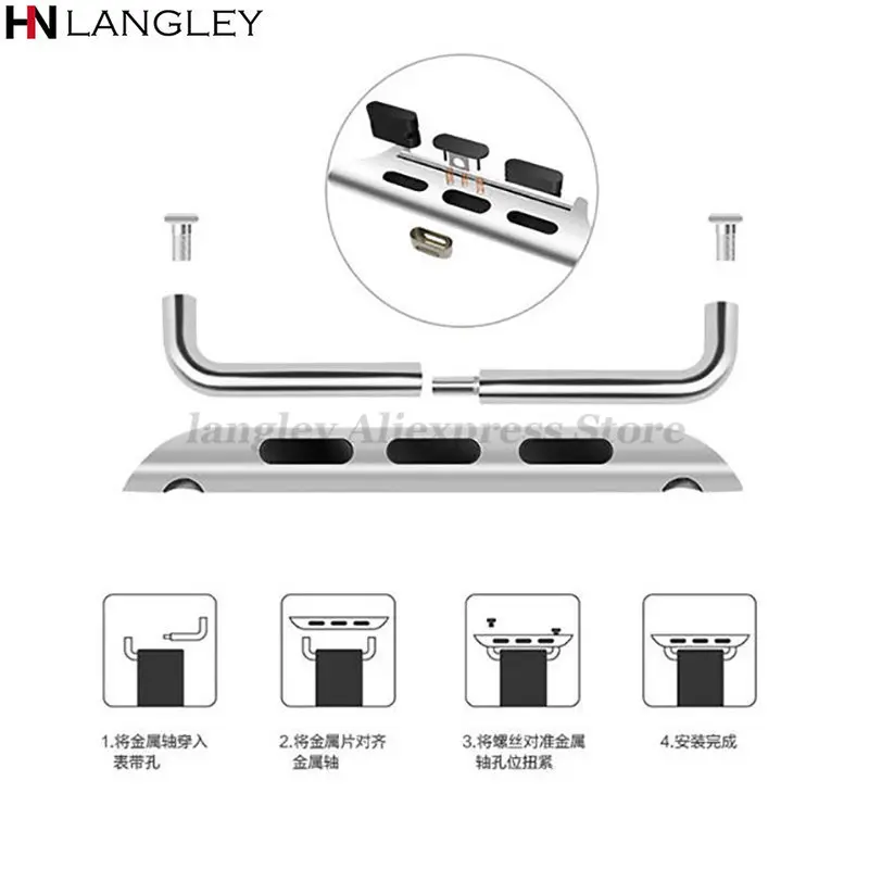 Connector Adapter for Apple Watch Ultra 49mm Band Connectors for iWatch 8 7 SE 6 5 4 3 2 45mm 44mm 42mm Metal Clasp Adaptor 2pcs