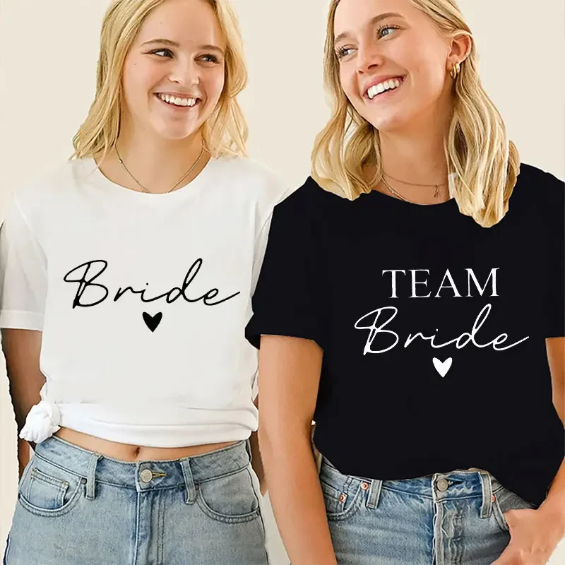 

Футболка Team Bride, женские свадебные топы, футболки для друзей, одиночные прощальные футболки для девичника, вечерние блузки EVJF, эстетичная одежда