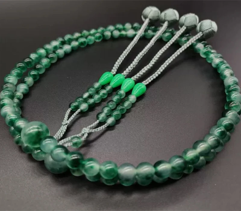 Green Agate 108 Beads Rosary Japanese Shingon Buddhism Prayer Beads Japan Tantrism Chanting 108 Beads Mala
