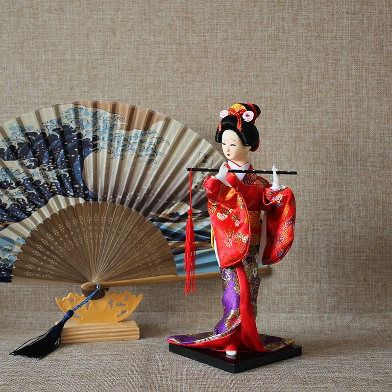 Boneca em miniatura de gueixa japonesa, 24-26cm, com lindo quimono, cultura japonesa, artesanato feito à mão para meninas, presente zl217