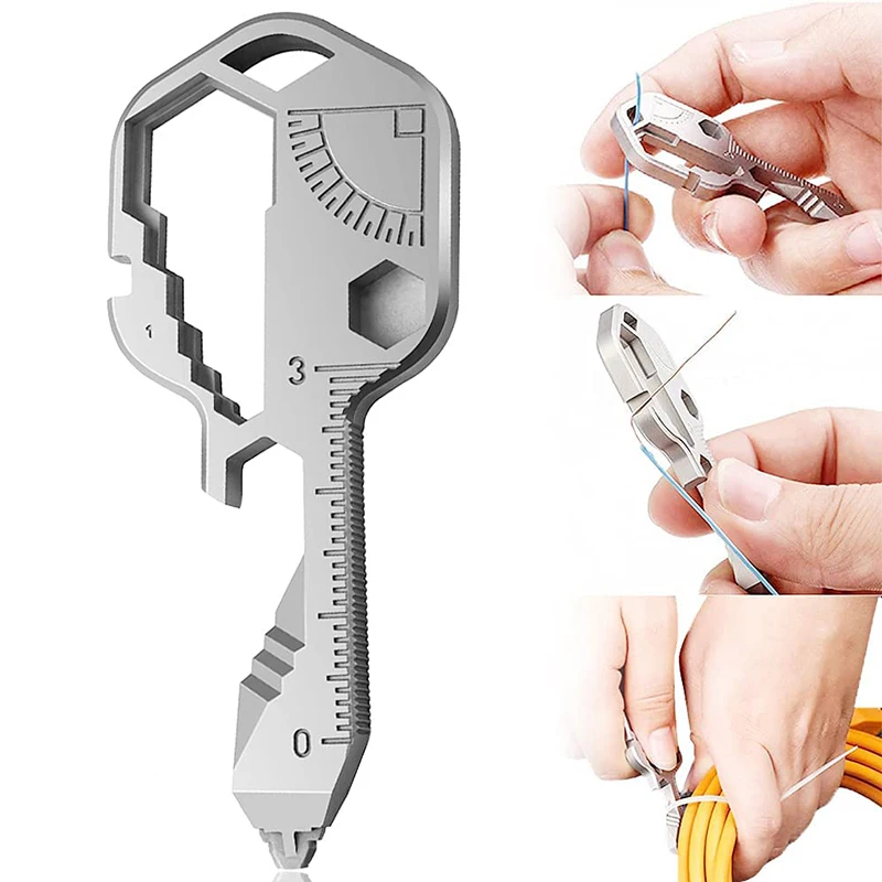 Multitool Key Universal Keys Gear Clips Measuring Adjustable Portable Home Hand Tool Key Ring Wrench Set