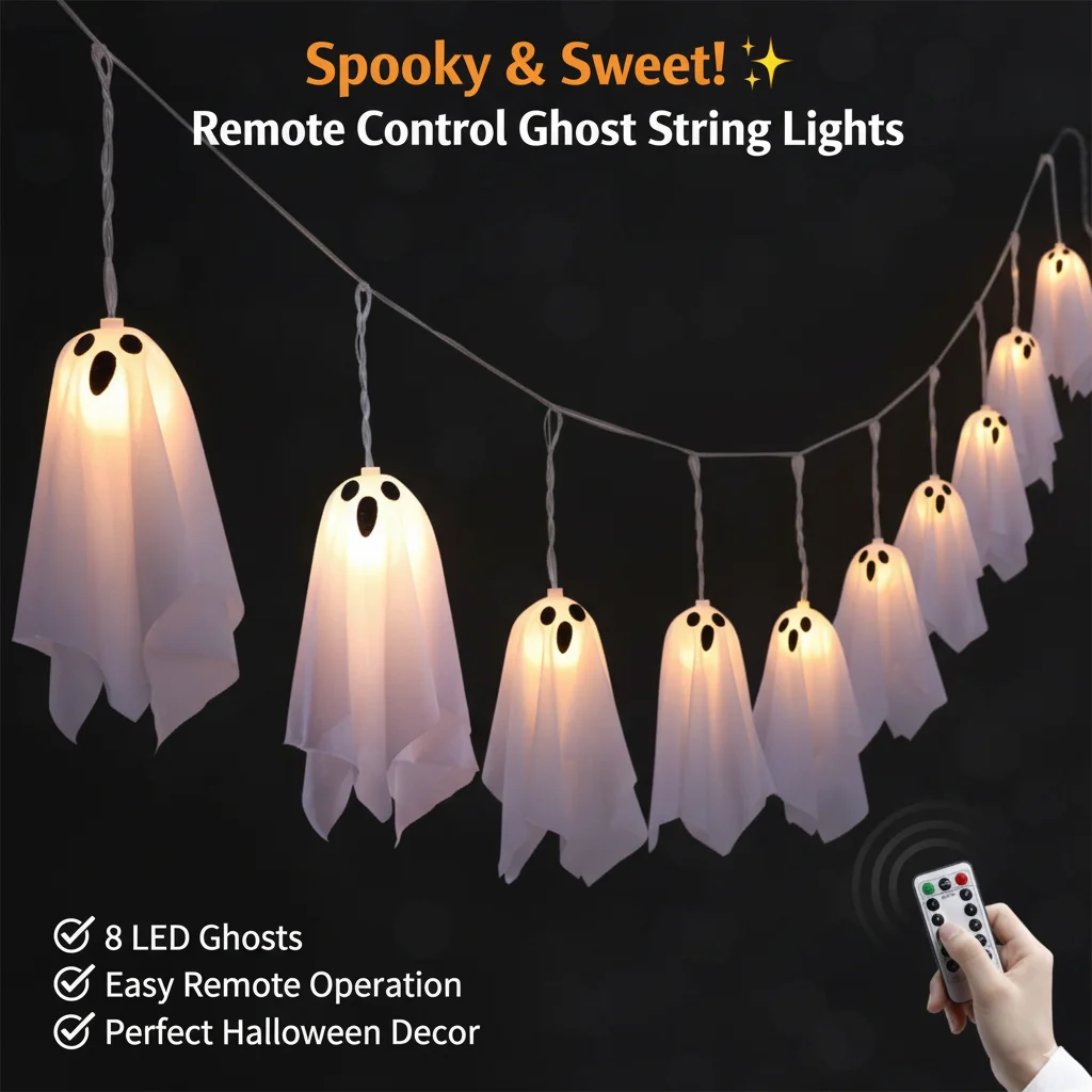 

Светящийся подвесной призрак на Хэллоуин, светодиодный светильник, гирлянда, фестиваль призраков, атмосфера, украшение для вечеринки на Хэллоуин и домашний декор