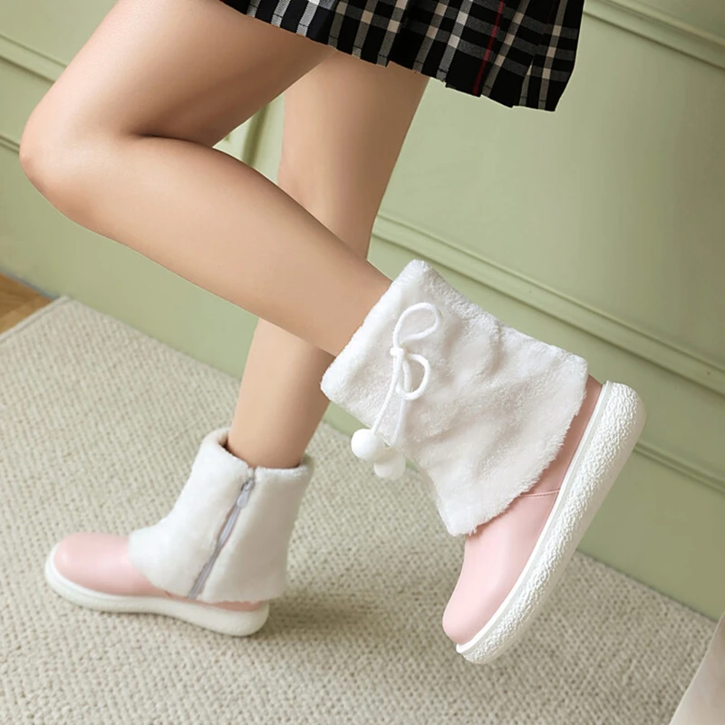 ORCHA LISA Shoes Women Women's Ankle Boots 4cm Heel 2cm Platform Cutout Design Warm Size 31 33 40 43 Party Booties Style Autumn