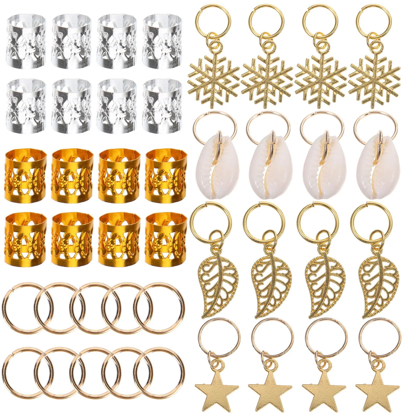 

80 Pcs Round Buckle Hair Clip Braiding Hair Pendants Beads Charms Ring Accessories Cuffs Braids Decorations Durable Reusable