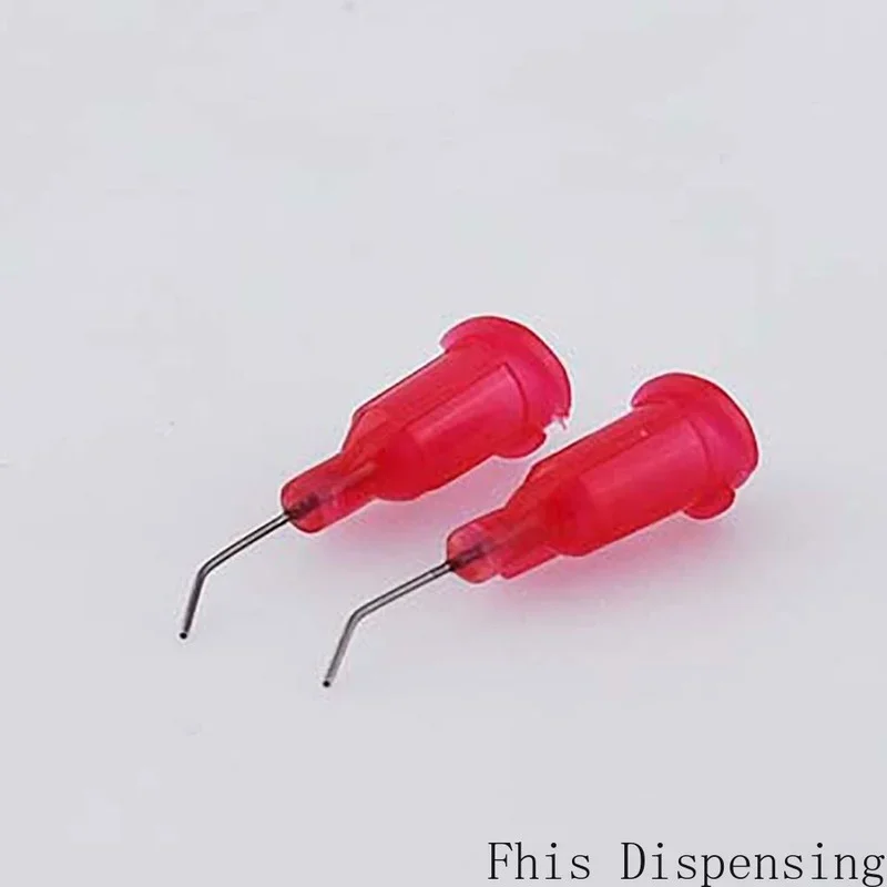 Embouts émoussés de Distribution en acier inoxydable 100, aiguilles de Distribution coudées de 25G à 45 degrés