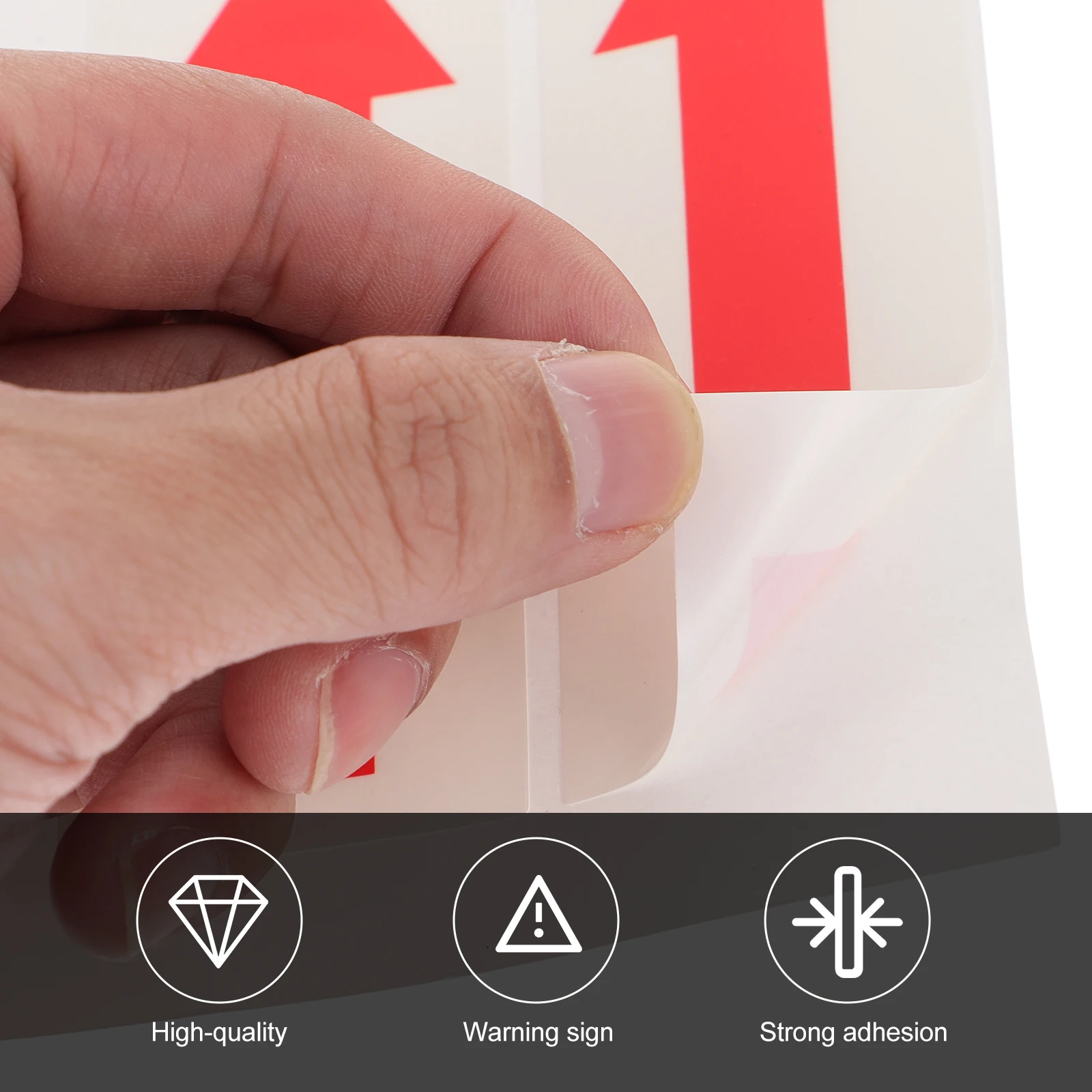 

2pcs Warning Sign Stickers Arrow Caution Security Reflective Indicator Strong Adhesion Safety Direction Guide Gym