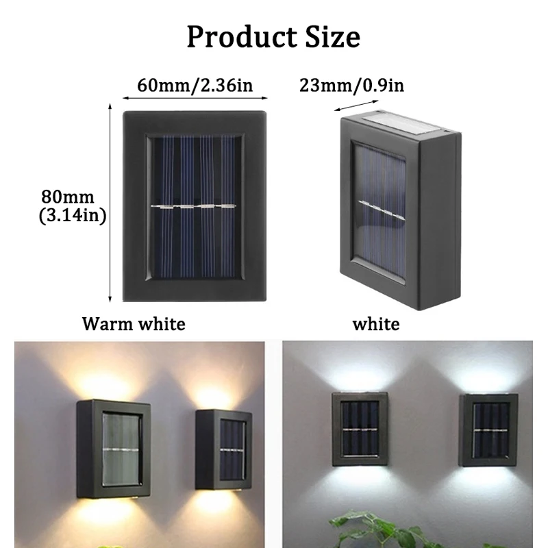 Solar Wall Lamps LED Outdoor Fence Deck Path Garden Patio Pathway Stairs Lights