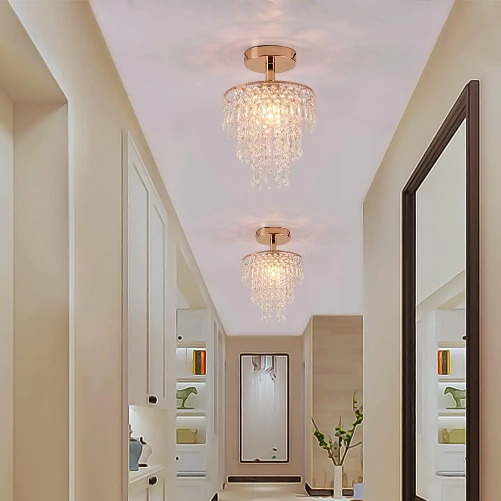 ضوء قلادة كريستال صغير/ضوء السقف 3 طبقات كريستال قطرة المطر قلادة ضوء الديكور، غرفة النوم، المدخل، غرفة المعيشة #2