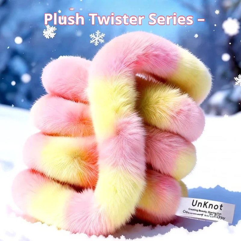 Unknot Plush Twisted Fidget Toy Gradient Color Stress Relief Sensory Toy Creative Decompression Accessory For Adults