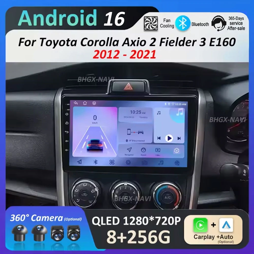 

Car Video Multimedia Player Android 16 for Toyota Corolla Axio 2 Fielder 3 E160 2012 - 2021 GPS Navigation DSP Stereo Head Unit