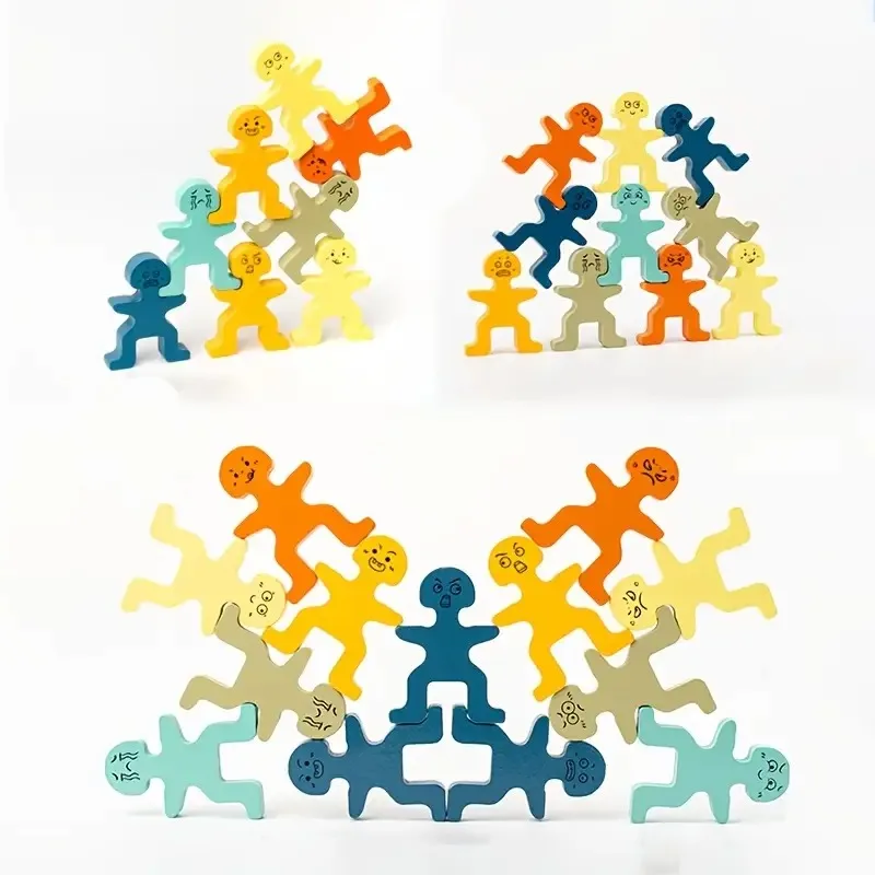 Houten leuke puzzel bordspel balansspeelgoed, hands-on balanstraining speelgoed, ouder-Youngsters interactieve schurk Domino