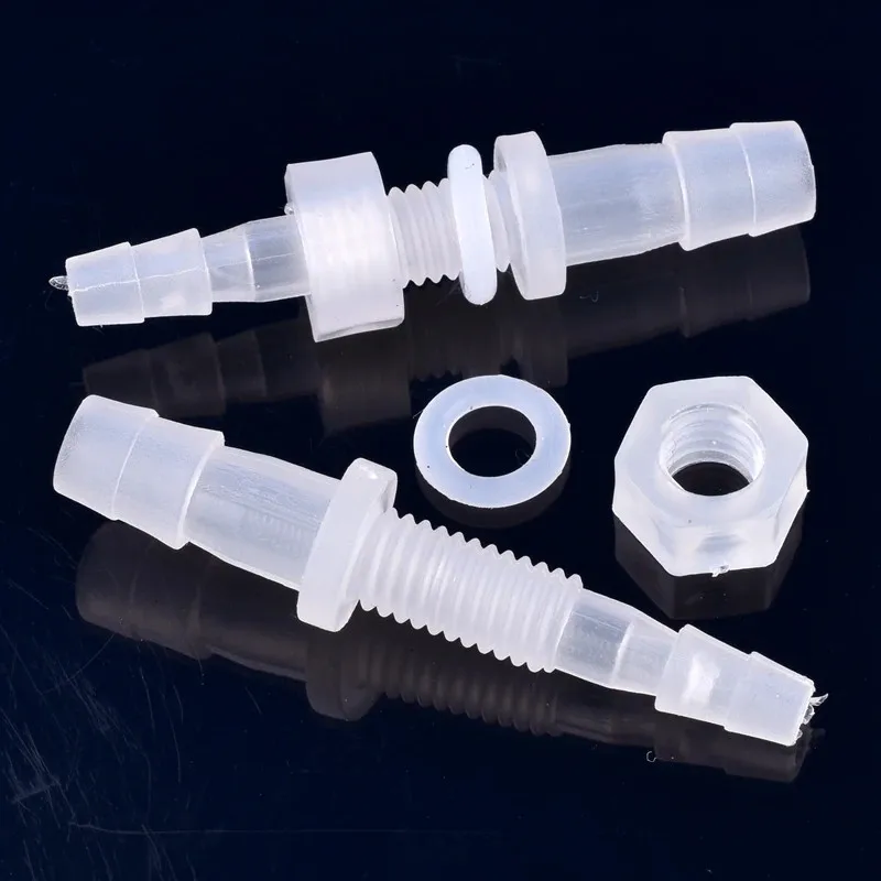 5~200Pcs M6~M10 To 3~8mm PP Pagoda Direct Connector + Nut Silicone​ O-Ring Garden Irrigation Aquarium Tank Air Pump Hose Joint