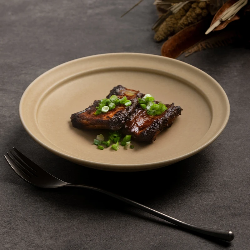 

Ретро тарелка Cerc 7,5 дюймов Thi Clay круглая креативная глубокая тарелка Di для домашнего использования, обеденная тарелка, Золотая техника ремонта, дневник