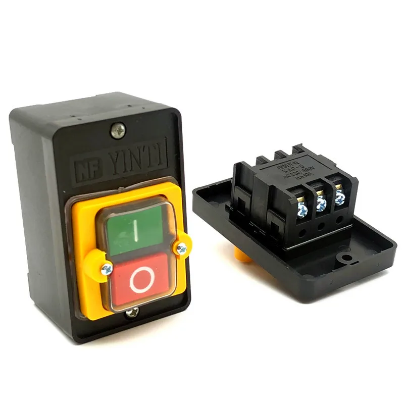 1 PCS,3P,Three-Phase Power Control Starter,Waterproof Button Switch Control Box,KAO-5M/5H,10A 220/380VAC,Electrical Equipment