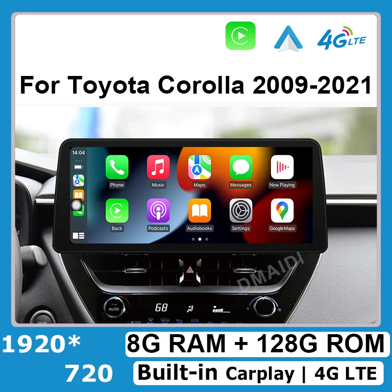 

12.5" Android 12 For Toyota Corolla Railing Lingshang Asia Lion 2019-2021 8+128G Car Multimedia Player Radio GPS Navi CarPlay BT