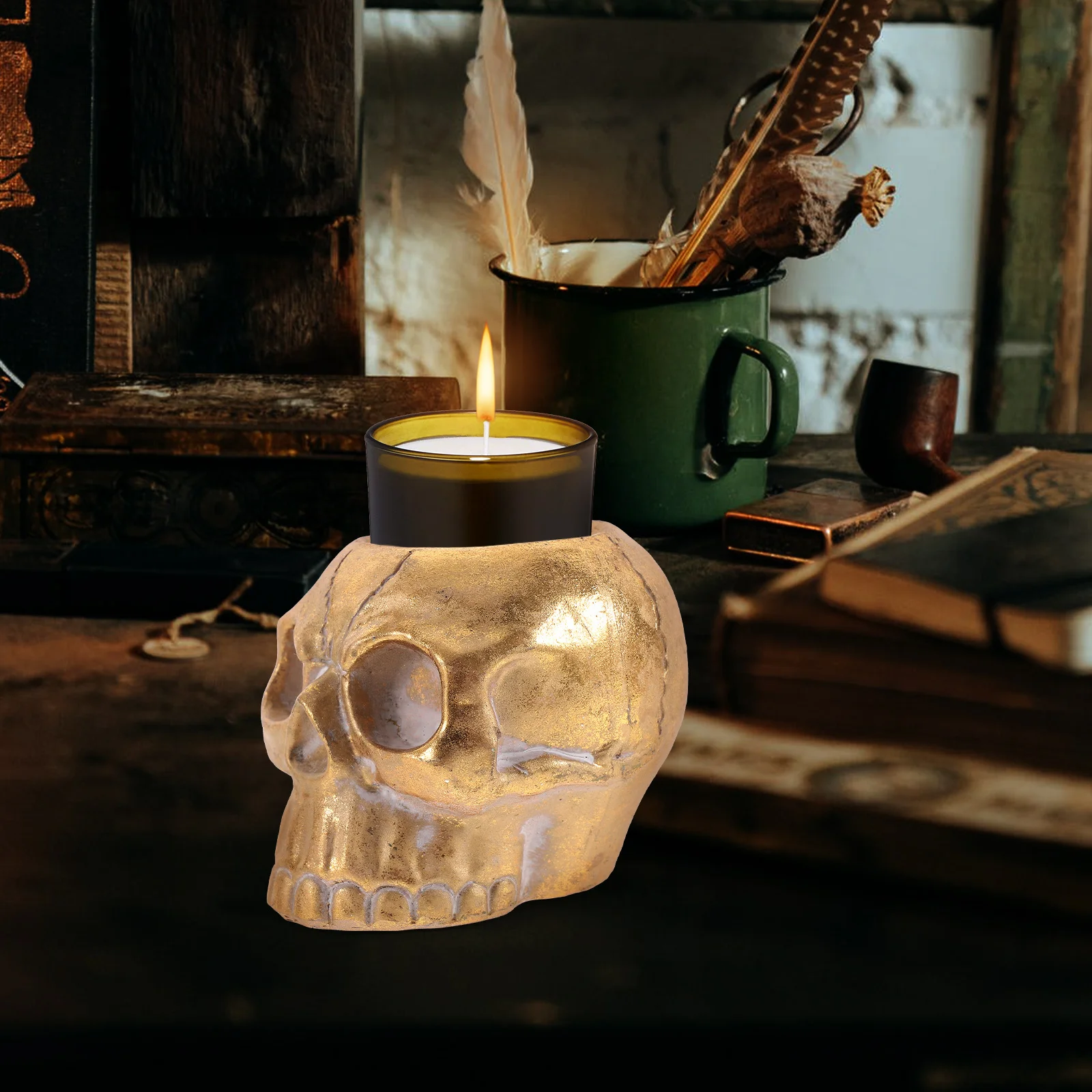 

Holder Made of Heat Resistant Resin Lightweight Halloween Decor for Dining Table Spooky Candlesticks Home Party