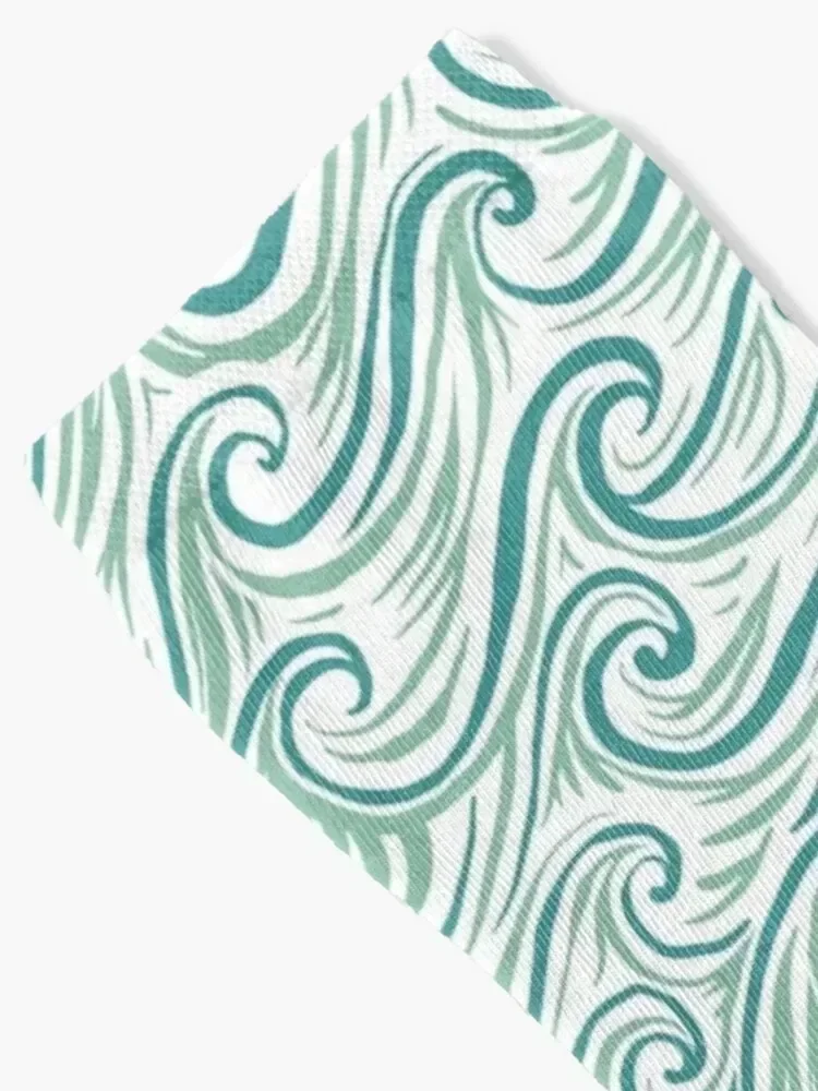 Blue Green Waves Socks cotton Rugby anime Stockings compression Socks Men's Women's