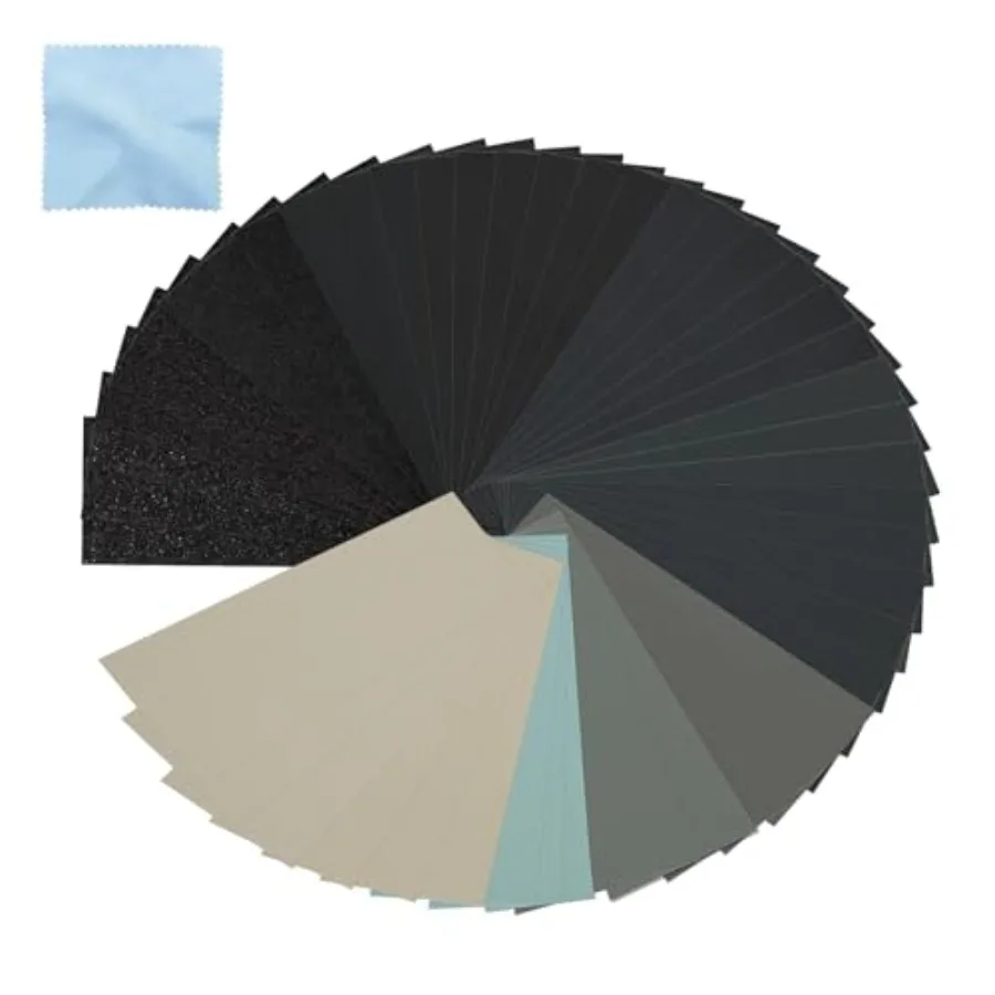 Ultra Fine Sandpaper Assortment - 400-3000/5000/7000/10000/20000 grit Sandpaper Wet Dry Sand Paper 9 x 3.6 Inch for Wood Furnit