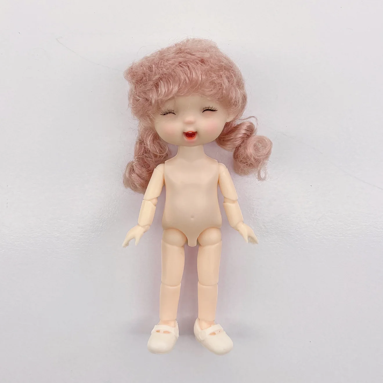 New Fashion 17cm Simulation Vegan Nude Baby Toys 3D Real Eyes 13 Joints Movable Dress Up Dolls Play House Girls Toys DIY Toys