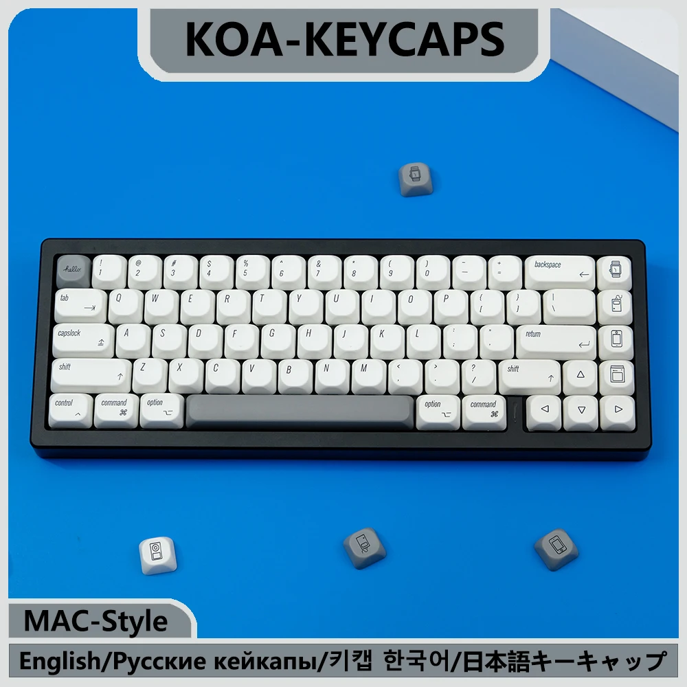 KBDiy KOA PBT Keycap Similar MOA Keycaps 7u MAC ISO Japanese Korean Russian for Mechanical Keyboard Matcha Glimmer Retro Key Cap