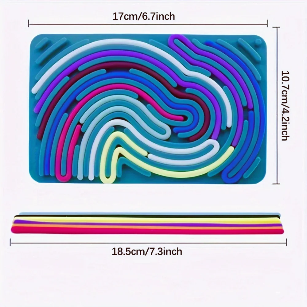 Kid Sensory Activity Board Sensory Activity Board 2 in1 Silicone Fidget Toy Double-Sided for Calming Stress Anxiety ADHD Autism