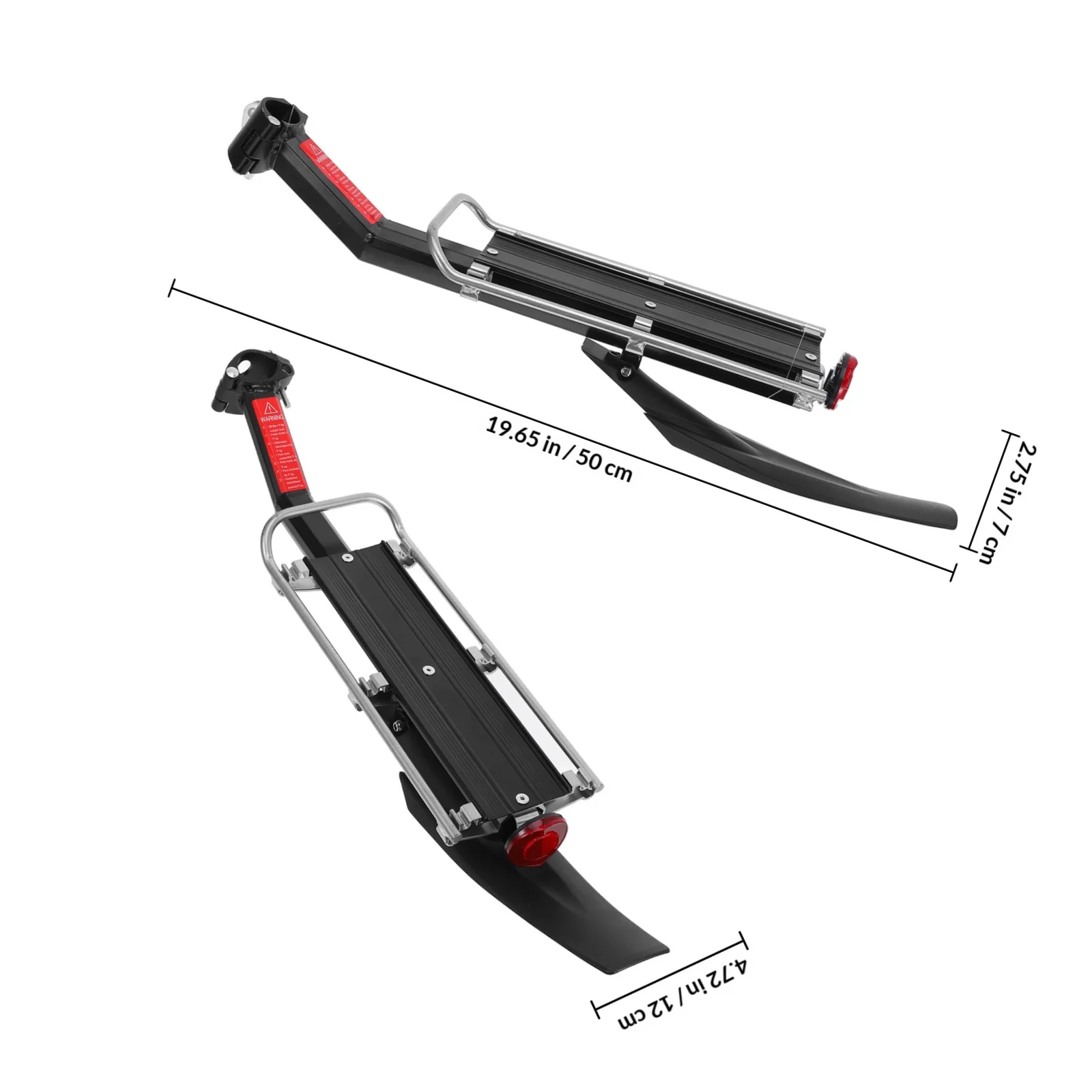 1 Juego de Portaequipajes Trasero para Bicicleta de Aleación de Aluminio, Desmontable, Multifuncional, Ajustable y Resistente al Desgaste