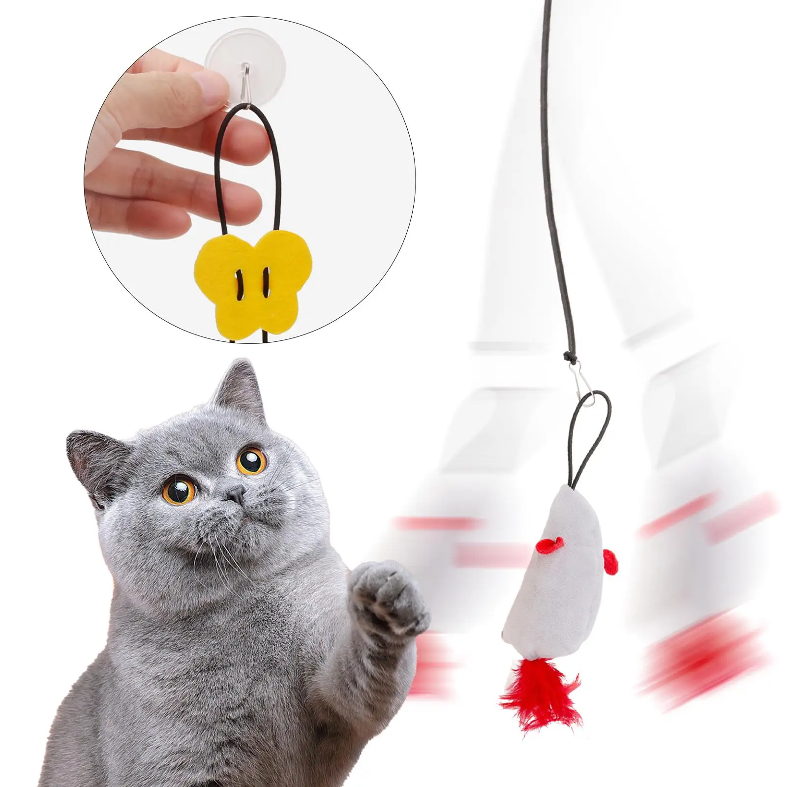 Hanging Door Bouncing Toy Interactive Cat Toy Mice Cat Activity Bouncy Mouse Toy for Kittens Indoor Cats Interactive Supplies