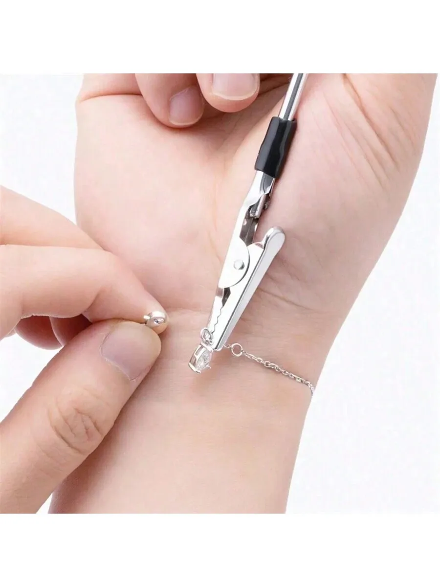 

Stainless Steel Alligator Clip Tool For Bracelet Adjustment And Jewelry Fastening Assistance