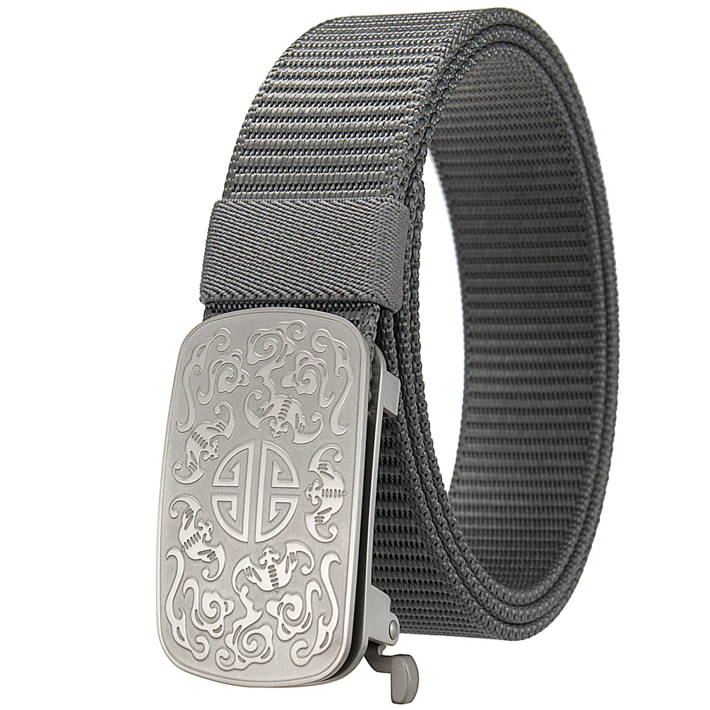 3.5cm/1.38'' Braided Nylon Belt with Hypoallergenic Titanium Toothless Buckle Men's Outdoor Tactical Nylon Waist Belts