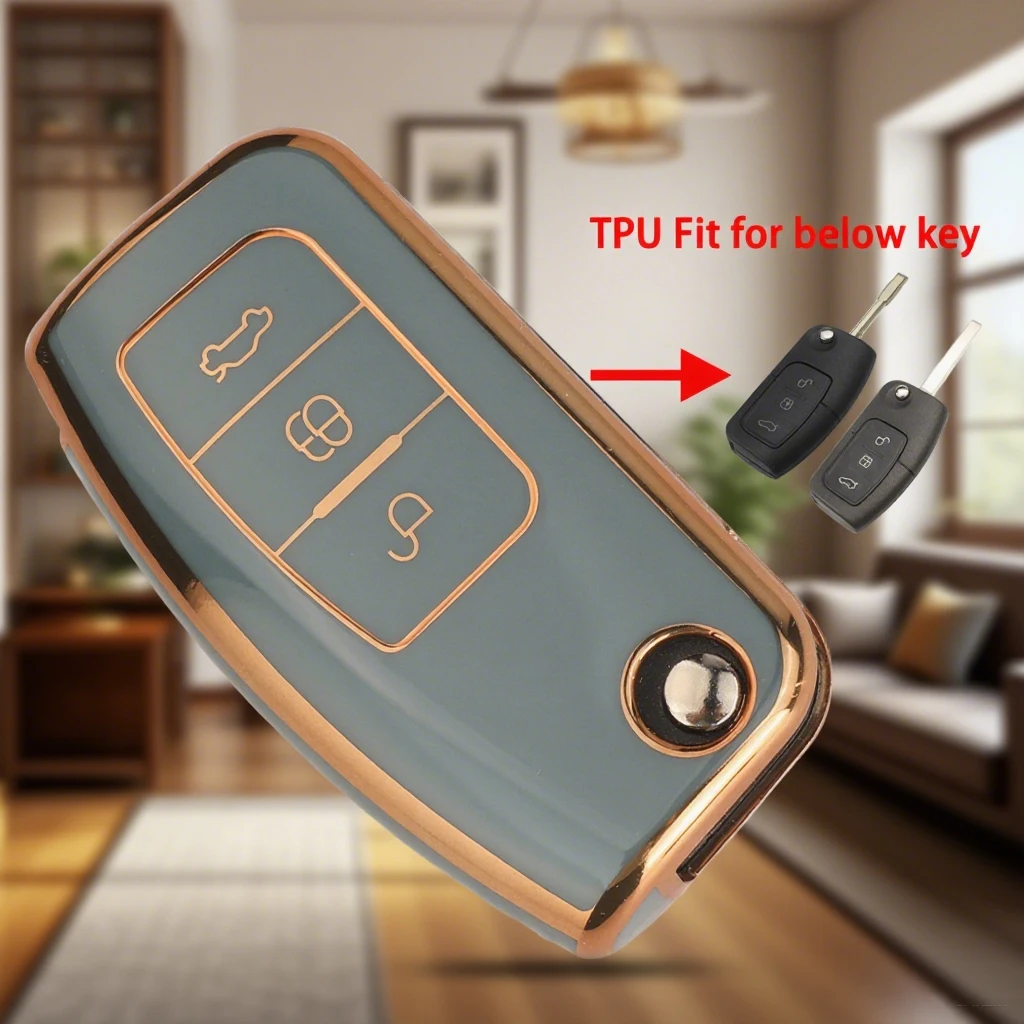 

Jingyuqin 3 кнопки новый чехол для дистанционного ключа автомобиля из ТПУ для Ford Focus 2 3 Mondeo Fiesta аксессуары