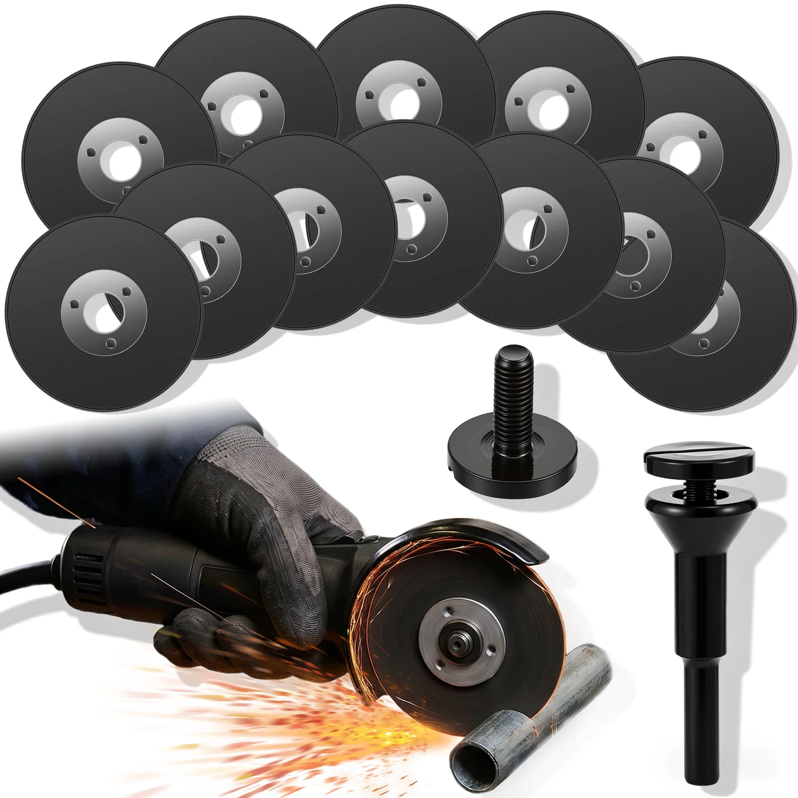 12Pcs 2 Inch Cut Off Wheels with 1/4 Inch Shank Mandrel 3/8 Arbor Metal Cutting Discs for Die Grinder Rotary Tool Angle Grinder