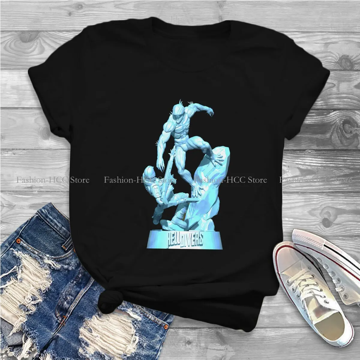 HELLDIVERS Polyester TShirt for Women Characters Fanart Humor Summer Tee T Shirt Novelty