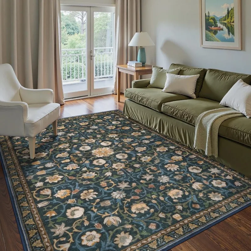 

Ковер для гостиной, большой площади, диван с цветочным принтом, журнальный столик, напольный коврик, складной, машинная стирка, прикроватный мягкий коврик для спальни 러그