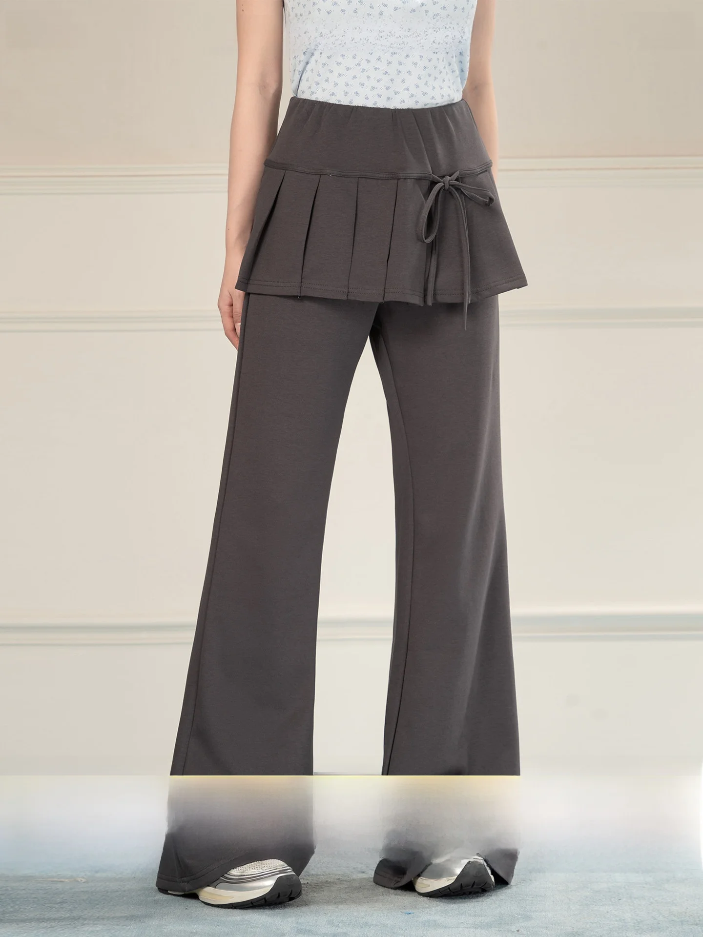 

Deep Grey Wide Leg Casual Pants Women's Summer New Style Versatile Loose Fit Long Trousers Loveheynew High Waist Pleated