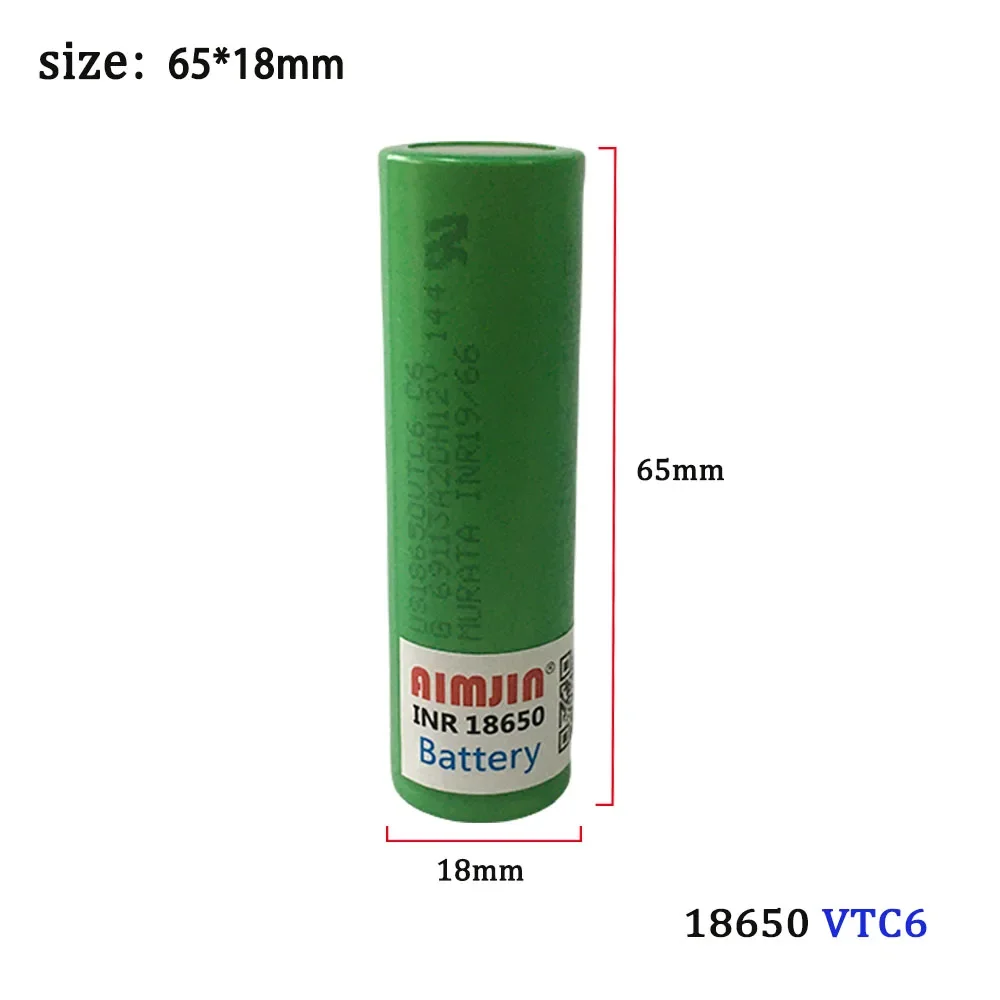 New original 18650 VTC6 3.6V 3000mAh battery For Us 18650  30A toys tools flashlight battery+USB Charger