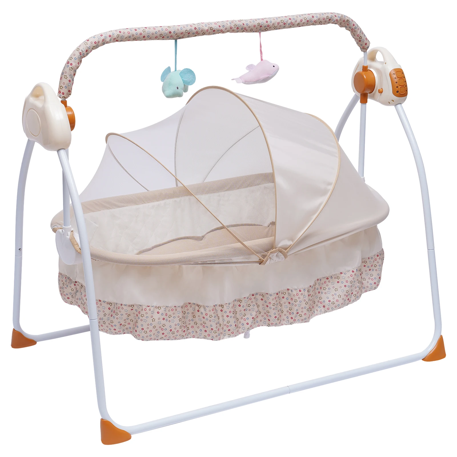 Columpio automático para cuna de bebé con Control remoto, música Bluetooth, Moisés plegable de 5 velocidades para recién nacido de 0 a 18 meses de sueño infantil